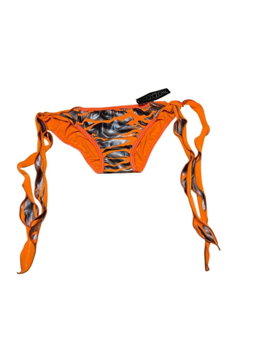 BodyZone One Size Orange  & Metallic grey Bikini Tiger Print B